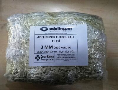 Adelinspor Futbol Kale Filesi 3 mm Kord İpi 5,0*2,20*0,8 m - 1