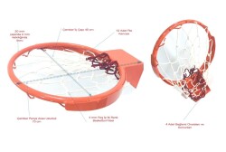 Adelinspor Standart Kancalı 45 cm Sabit Basketbol Çemberi - 3