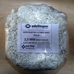 Adelinspor Futbol Kale Filesi 2,5 mm Kord İp 5,0*2,20*0,8 m - adelinspor