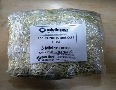 Adelinspor Futbol Kale Filesi 3 mm Kord İpi 3,50*2,20*0,8 m - 1