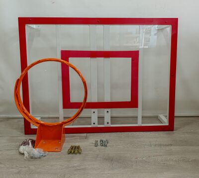 Adelinspor Mini Duvara Monte 90*120 cm 8 mm Şeffaf Polikarbon Basketbol Potası 45 cm Sabit Basketbol Potası - 1