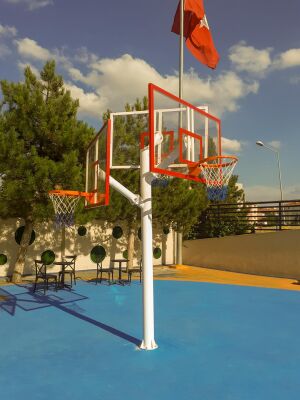 Üçlü Grup Kademeli 105*180 10 mm Akrilik Cam Panya Basketbol Potası - 2