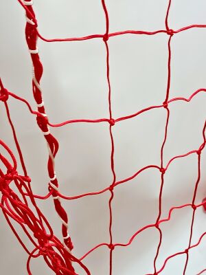 Futbol Kale Filesi 2,5 mm Kord İpi Kırmızı 7,32*2,44*2,0 m - 4