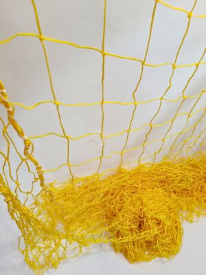 Futbol Kale Filesi 2,5 mm Kord İpi Sarı 7,32*2,44*2,0 m - 3