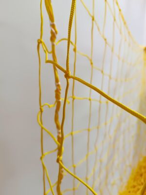 Futbol Kale Filesi 2,5 mm Kord İpi Sarı 7,32*2,44*2,0 m - 2