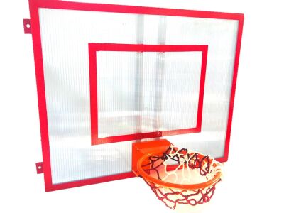 Adelinspor Mini Duvara Monte 80*100 cm 10 mm Şeffaf Polikarbon Basketbol Potası 30 cm Mini Çember - 6