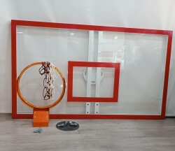 Basketbol Panya Seti Yaylı Çember 105*180 12 mm Akrilik Cam Panya - adelinspor