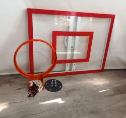 Basketbol Panya Seti Sabit Çember 90*105 10 mm Akrilik Cam Panya - adelinspor